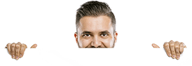 Illustrated man pointing toward the guide